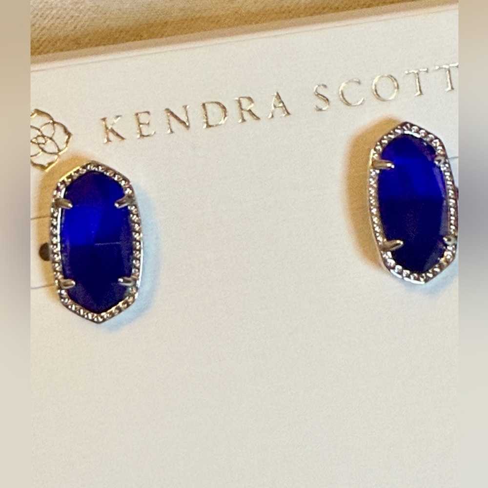 Kendra Scott - NWT Ellie Cobalt Blue Earrings - Picture 2 of 6